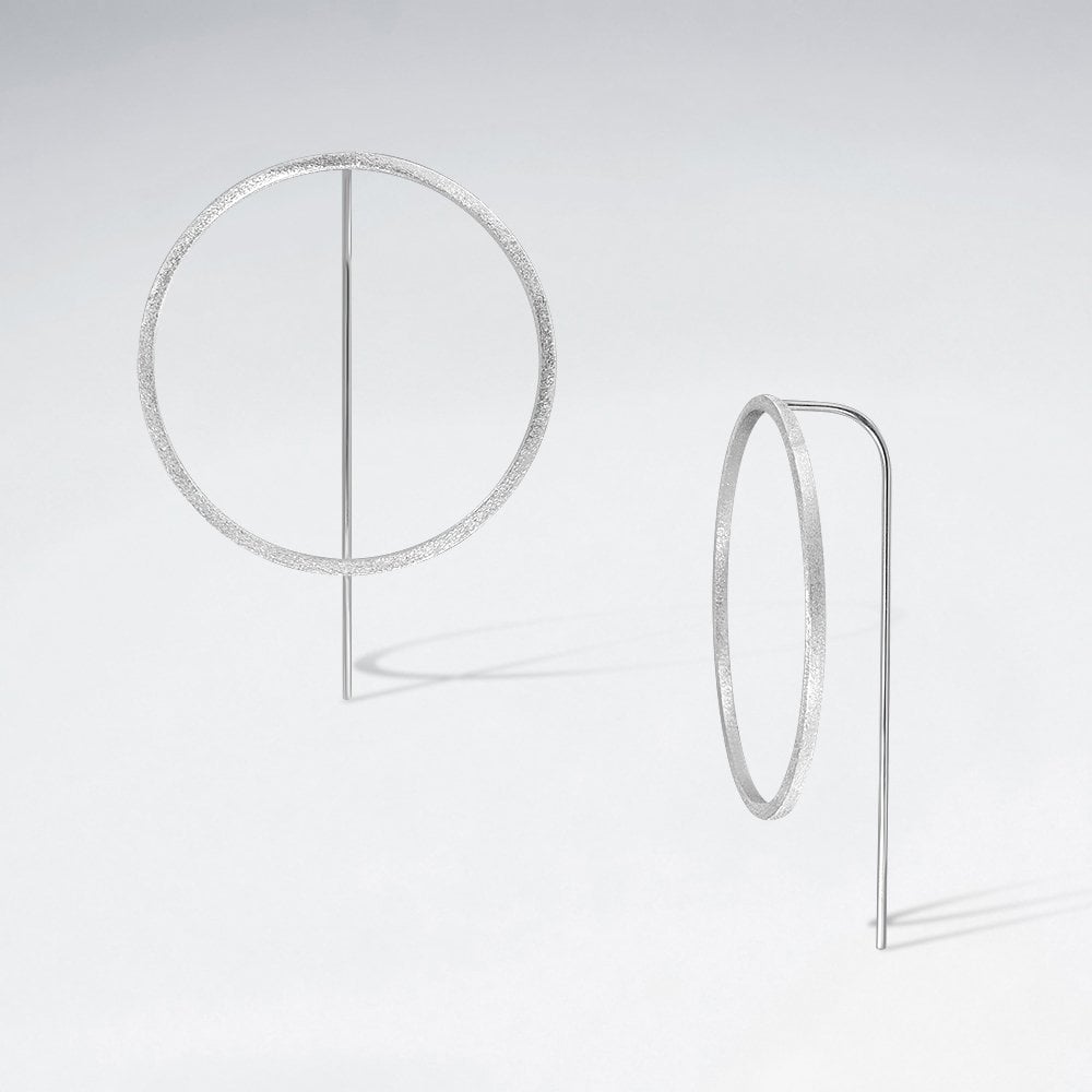 Sterling Silver Openwork Circle Hook Earrings