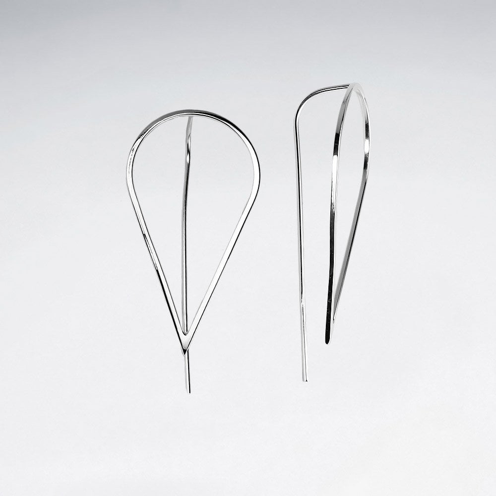 Sterling Silver Openwork Teardrop Earrings