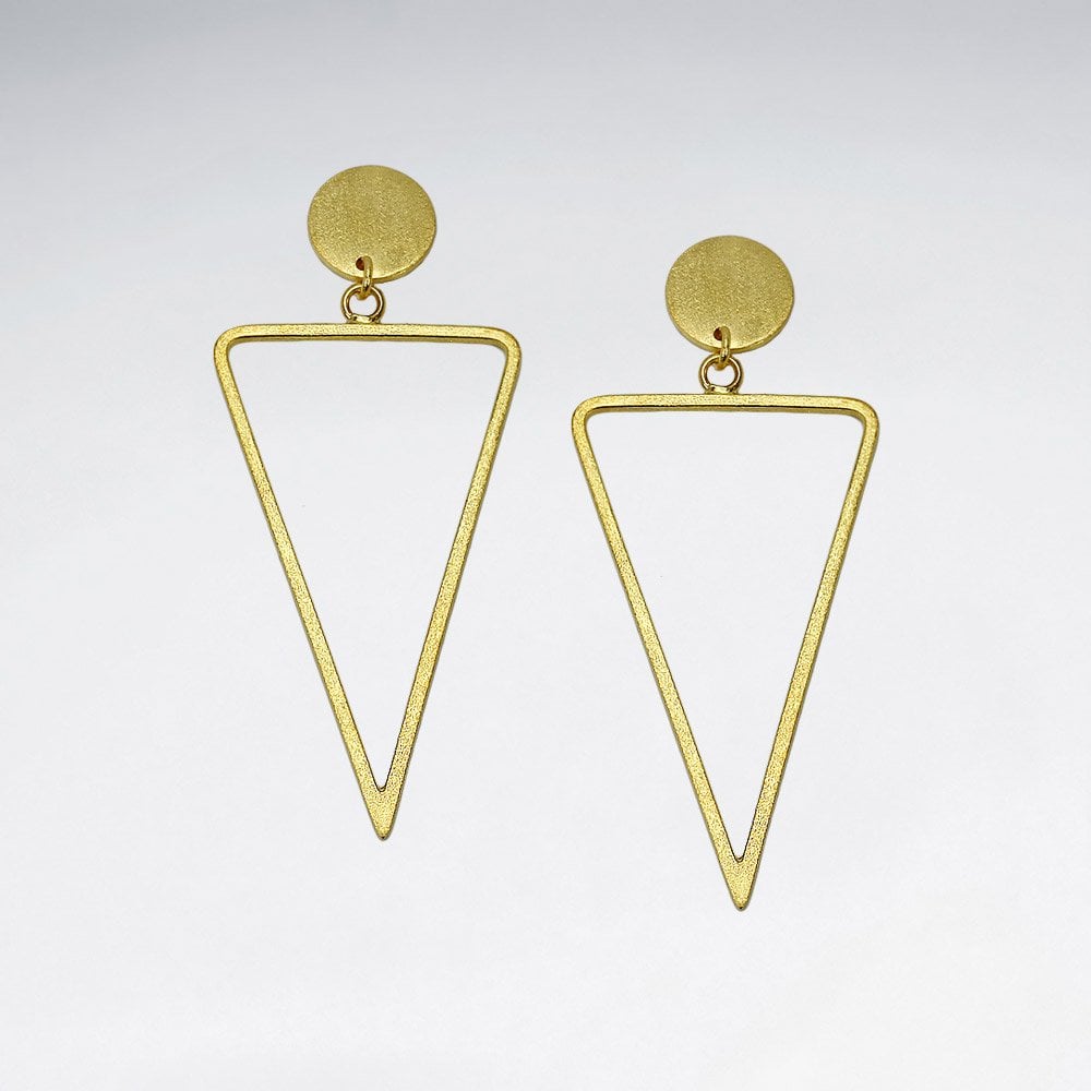Sterling Silver Openwork Triangle Stud Earrings