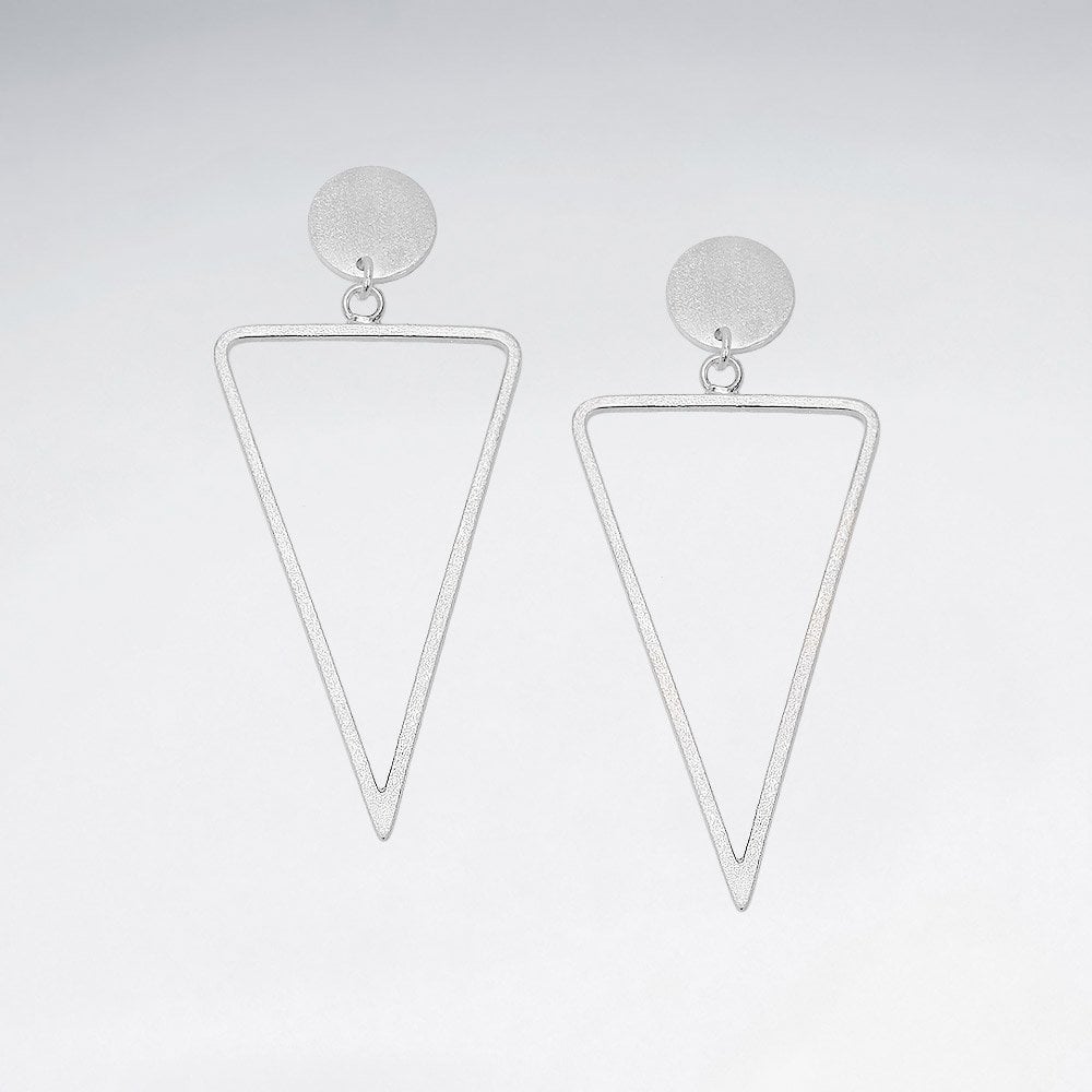 Sterling Silver Openwork Triangle Stud Earrings