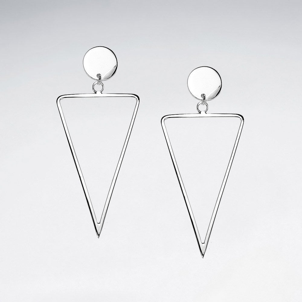 Sterling Silver Openwork Triangle Stud Earrings