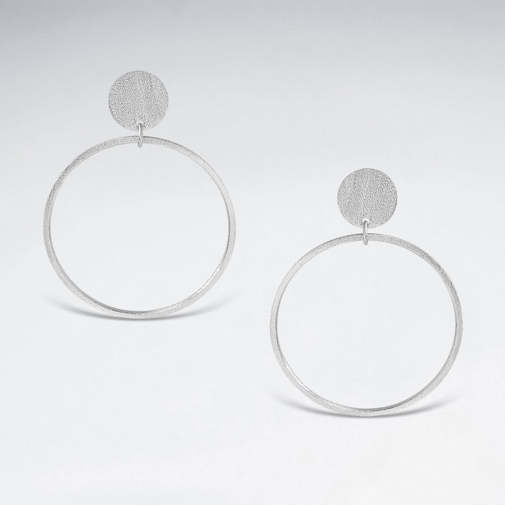 Geometric Sterling Silver Hoop Stud Earrings