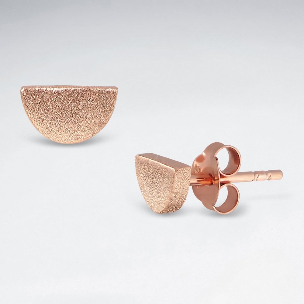 Sterling Silver Half Circle Stud Earrings