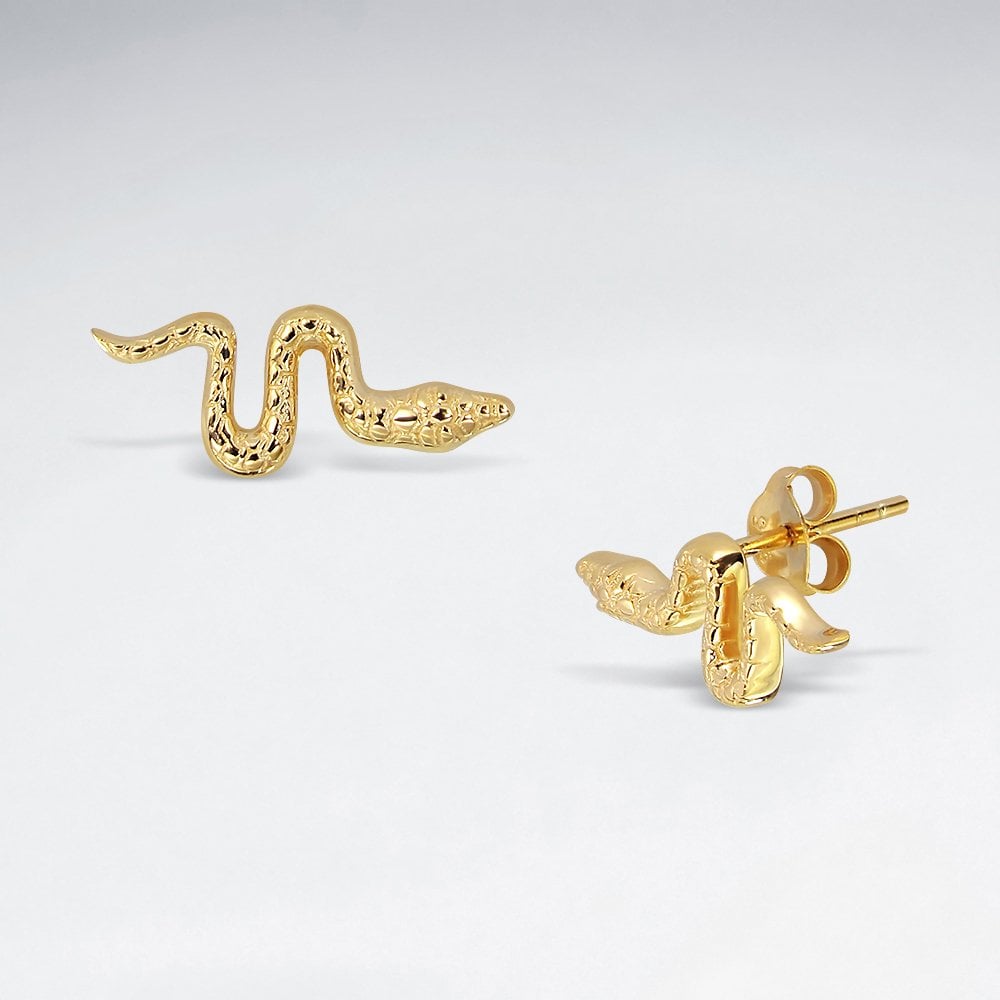 Serpent Sterling Silver Stud Earrings