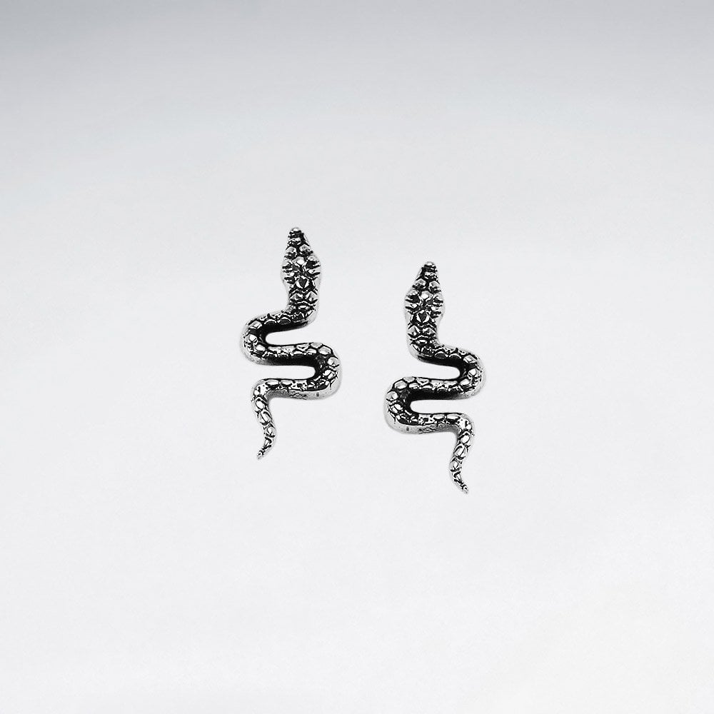 Serpent Sterling Silver Stud Earrings