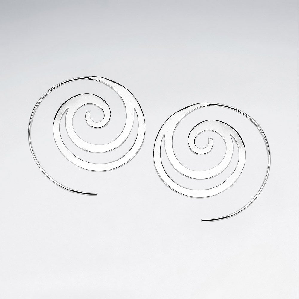 Sterling Silver Spiral Swirl Hook Earrings