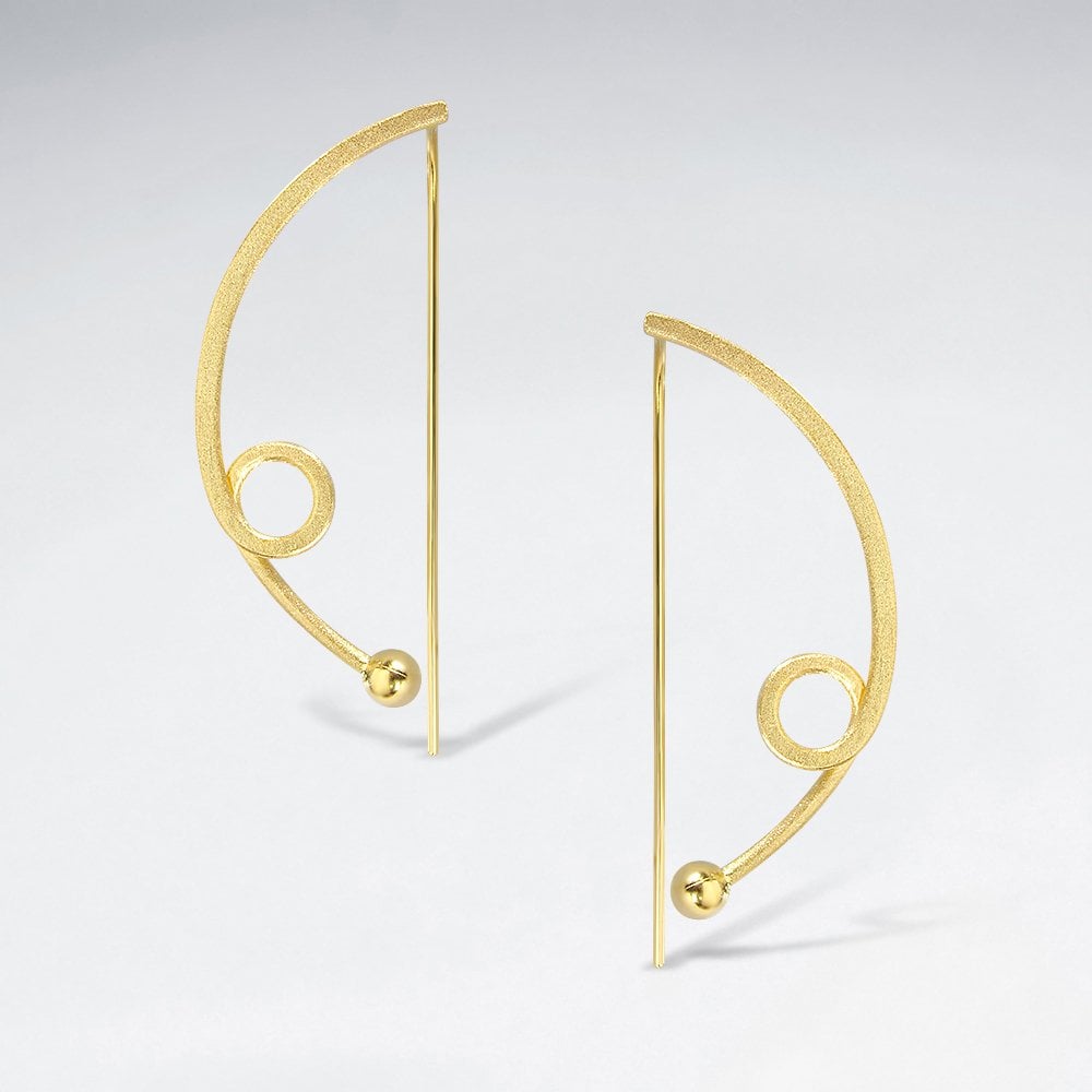 Simple Abstract Openwork Silver Hook Earrings