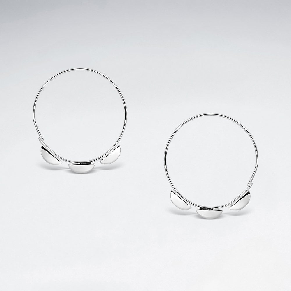 Contemporary Sterling Silver Nodule Hoop Earrings