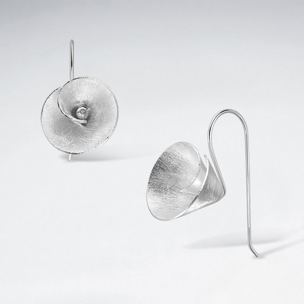 Sterling Silver Artisanal Lily Flower Earrings