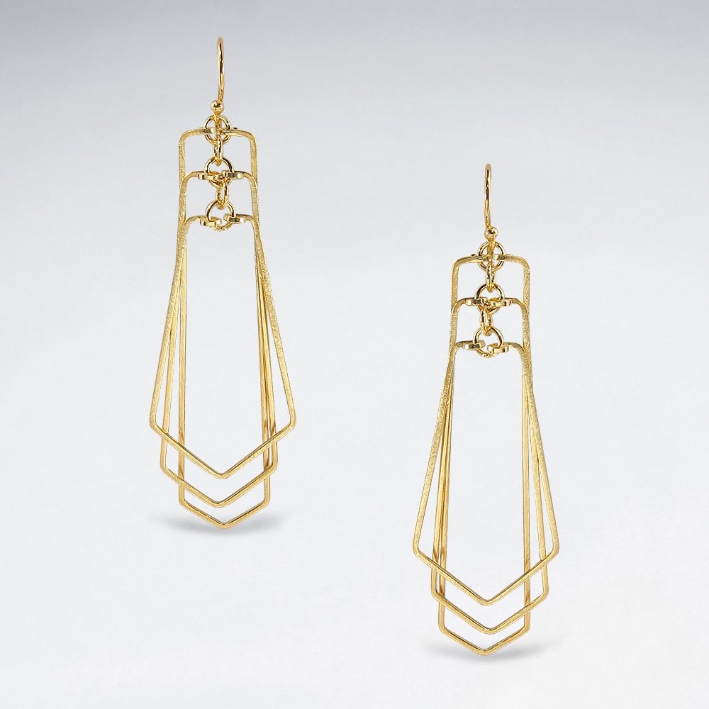Sterling Silver Openwork Geometric Cascade Earrings