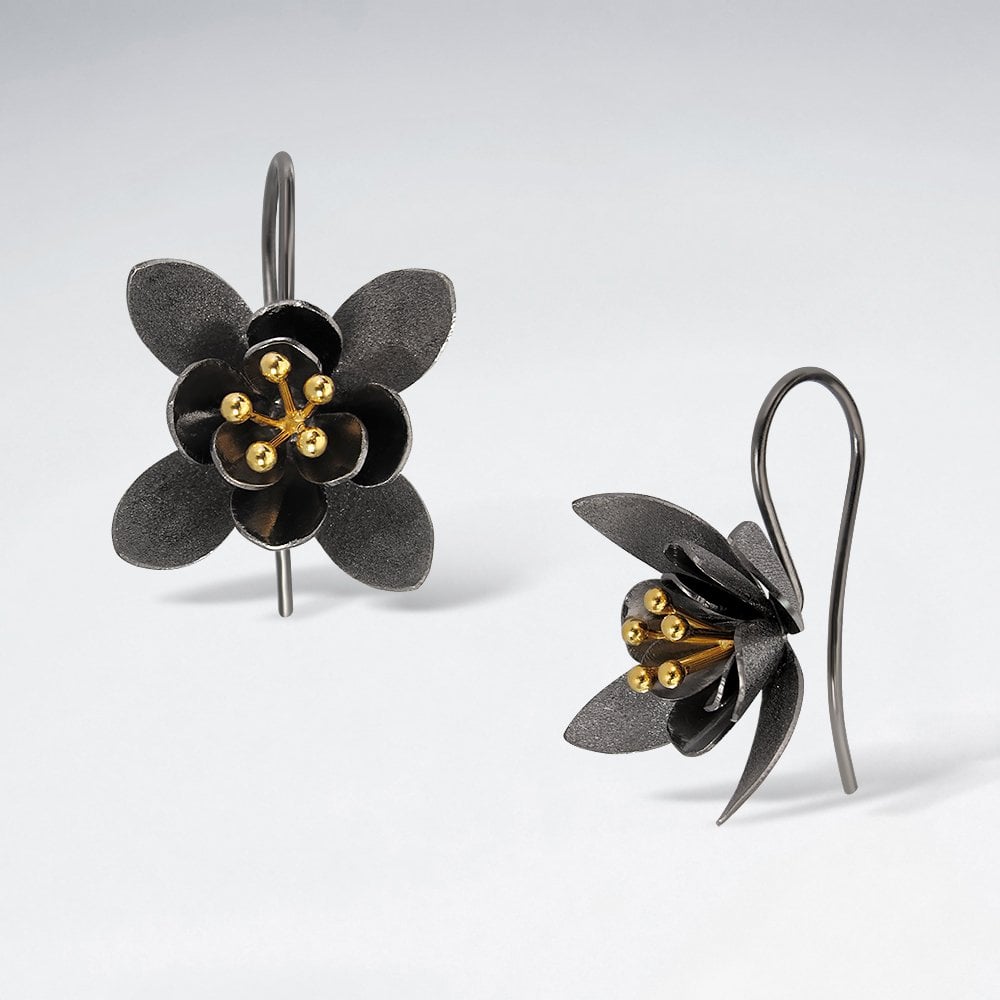 Sterling Silver Blooming 3D Floral Earrings