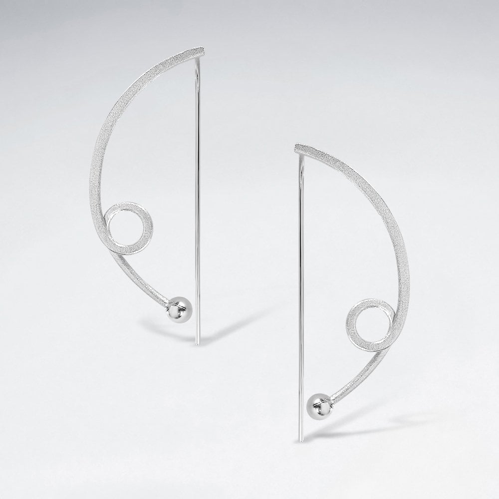 Simple Abstract Openwork Silver Hook Earrings