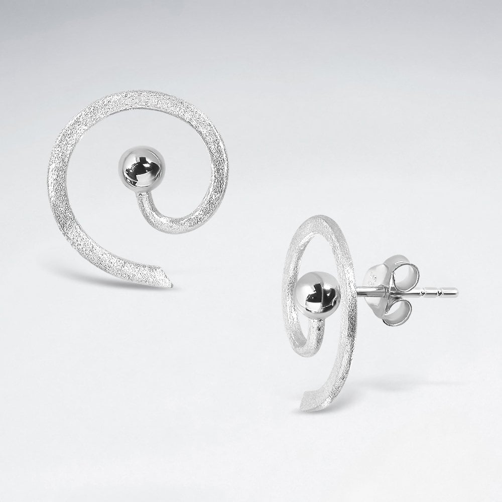 Sterling Silver Spiral Stud Earrings