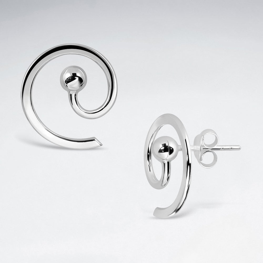 Sterling Silver Spiral Stud Earrings
