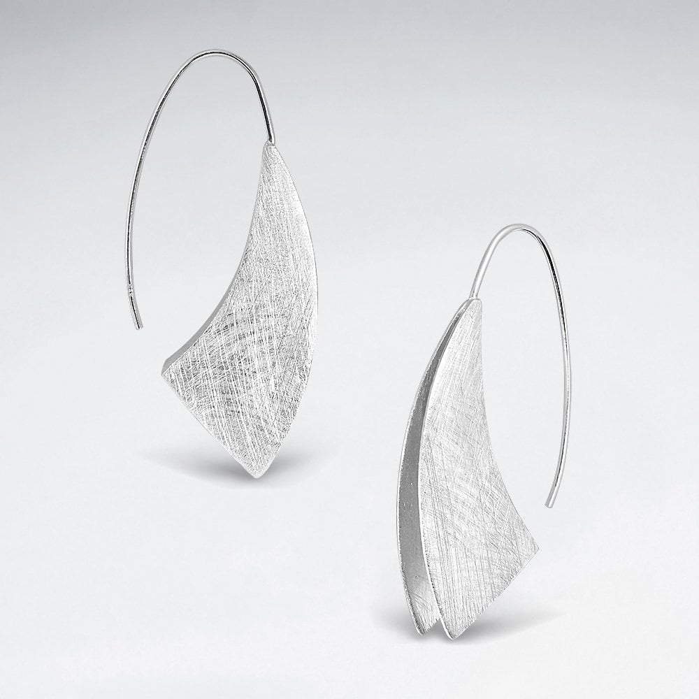 Sterling Silver Sculptural Freeform Hook Earrings