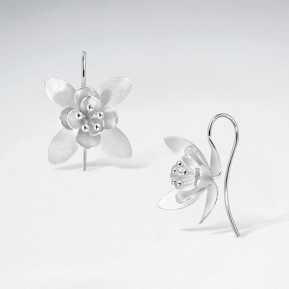 Sterling Silver Blooming 3D Floral Earrings
