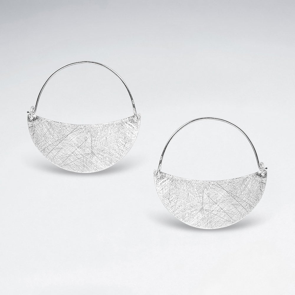 Sterling Silver Modernist Geometric Hoop Earrings