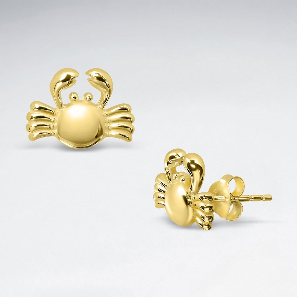 Sterling Silver Crab Stud Earrings
