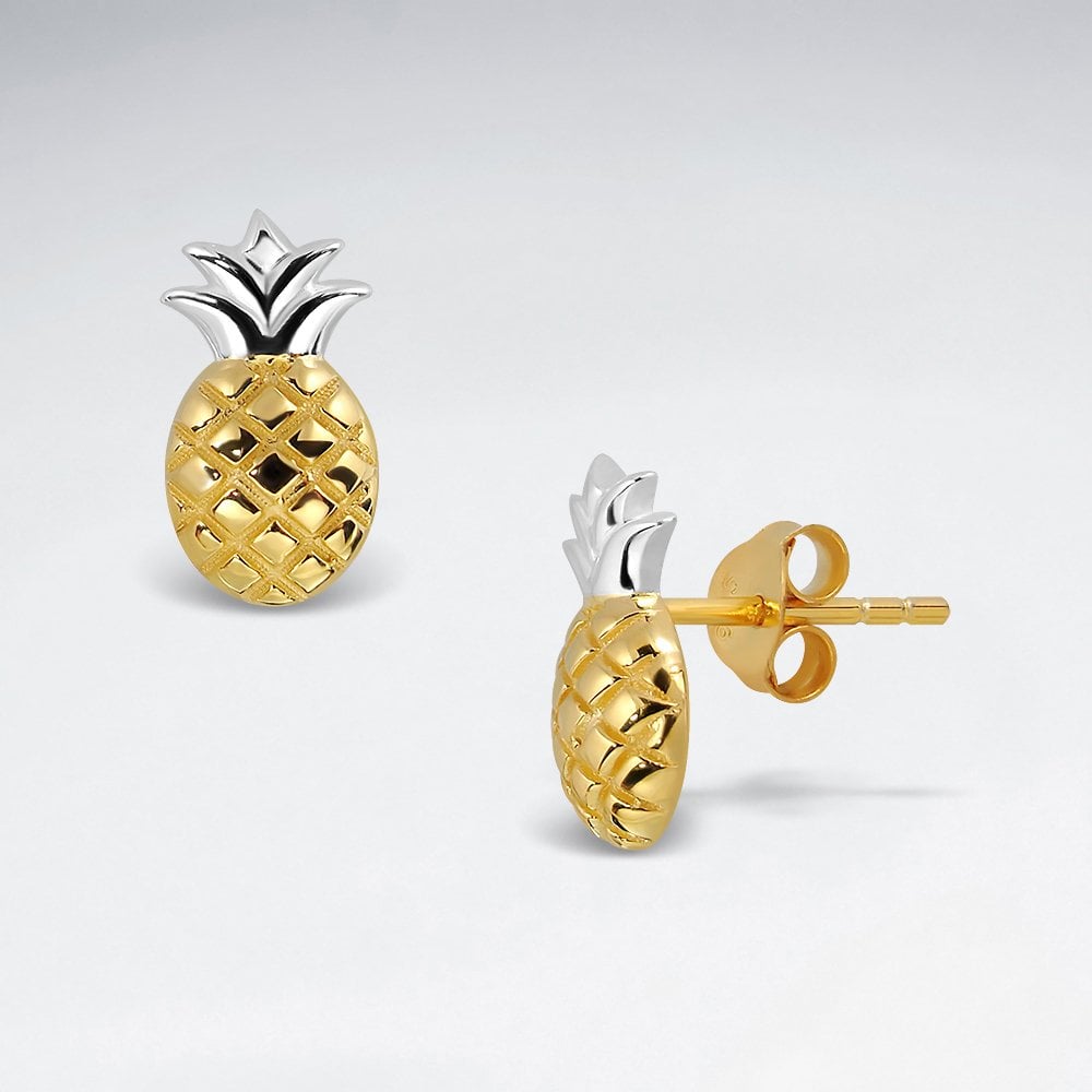 Sterling Silver Pineapple Stud Earrings