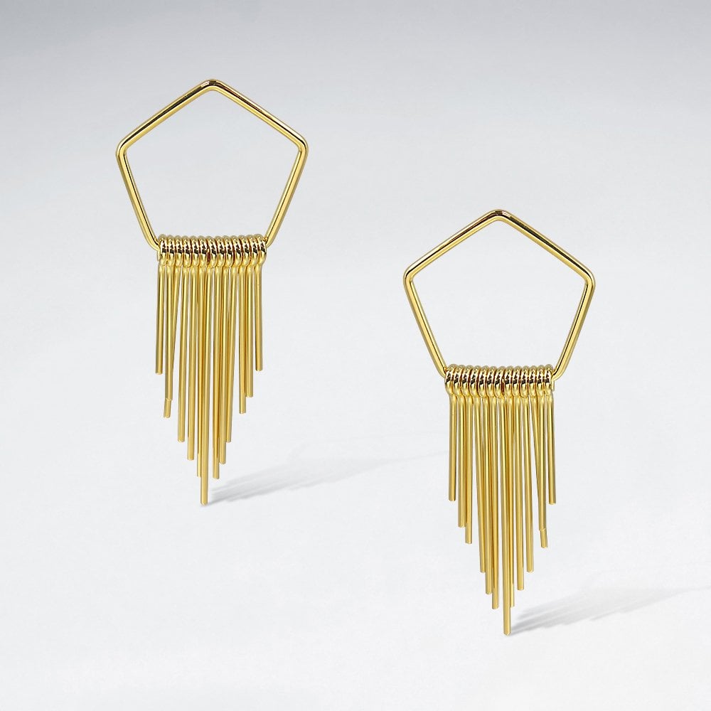 Sterling Silver Geometric Chandelier Stud Earrings