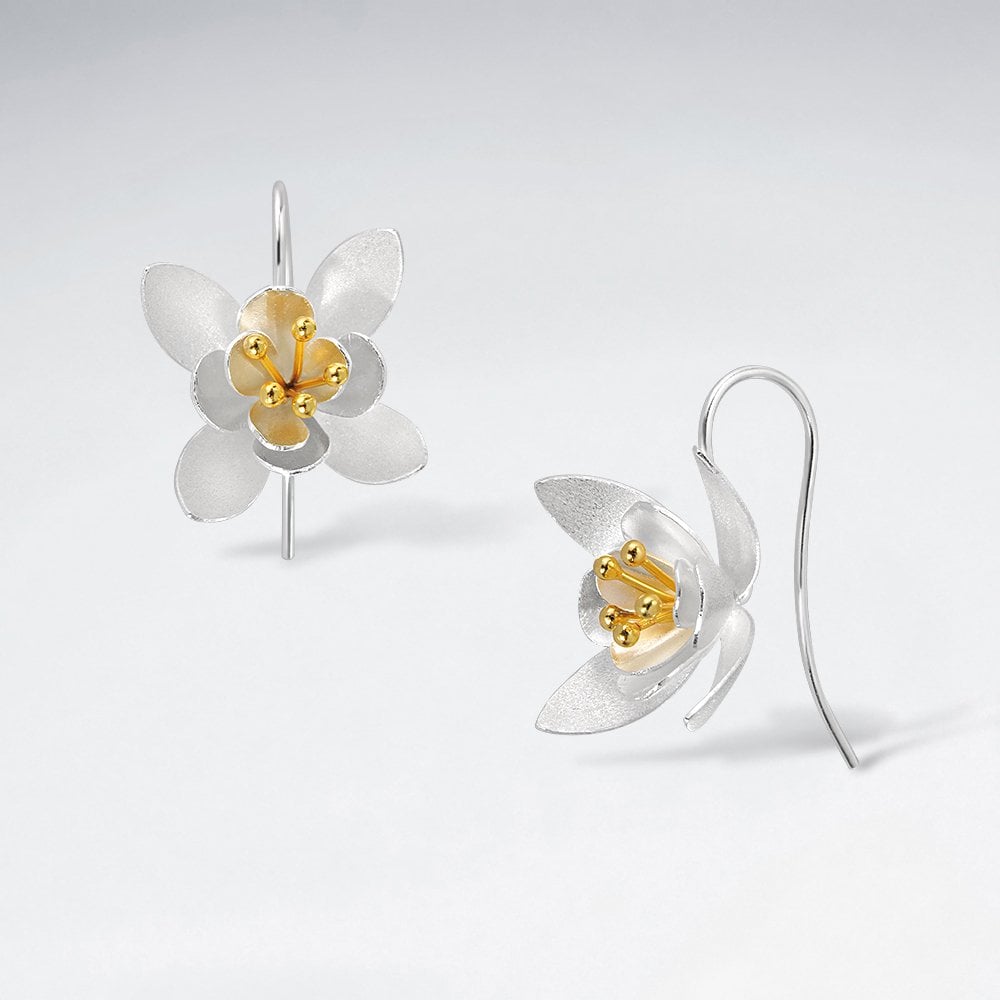 Sterling Silver Blooming 3D Floral Earrings