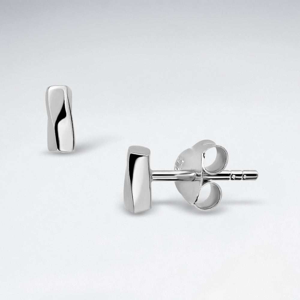 Striking Sterling Silver Organic Stud Earrings