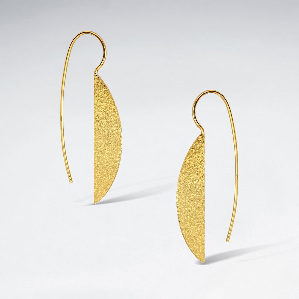 Matte Silver Half Fans Mod Threader Earrings