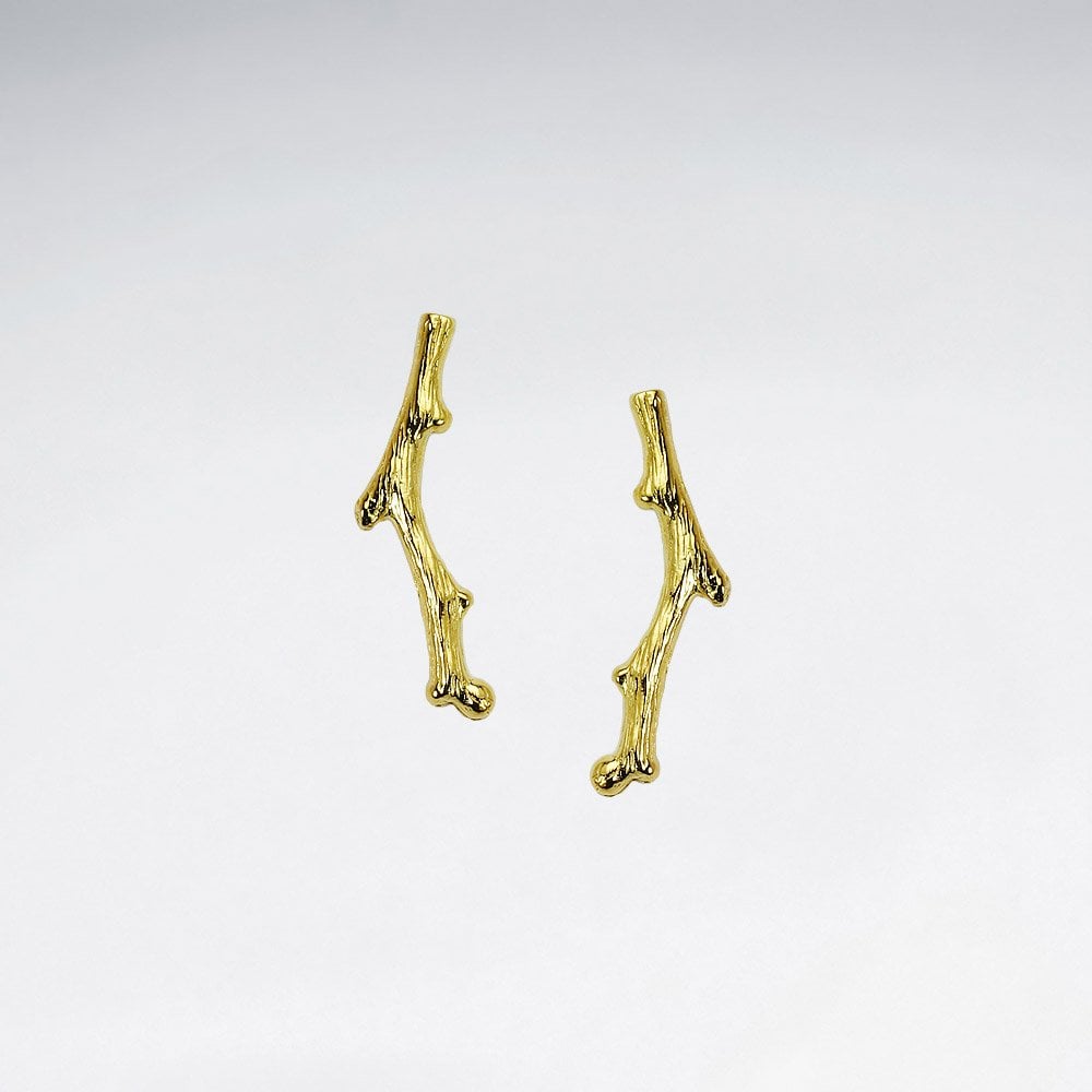 Sterling Silver Twig Stud Earrings
