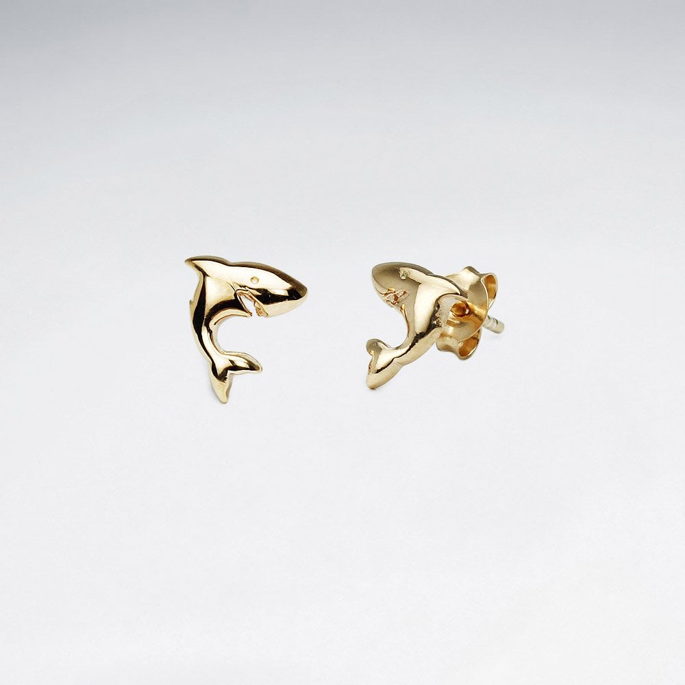 Sterling Silver Leaping Dolphins Stud Earrings