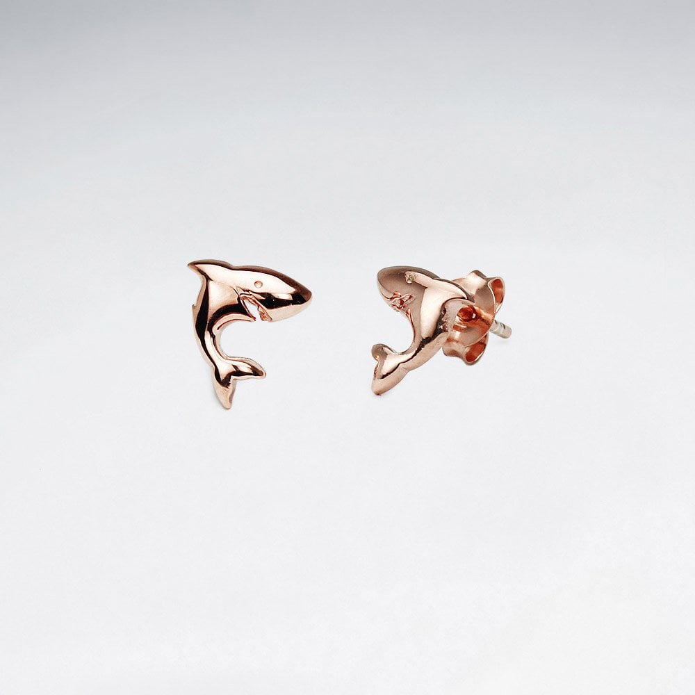 Sterling Silver Leaping Dolphins Stud Earrings