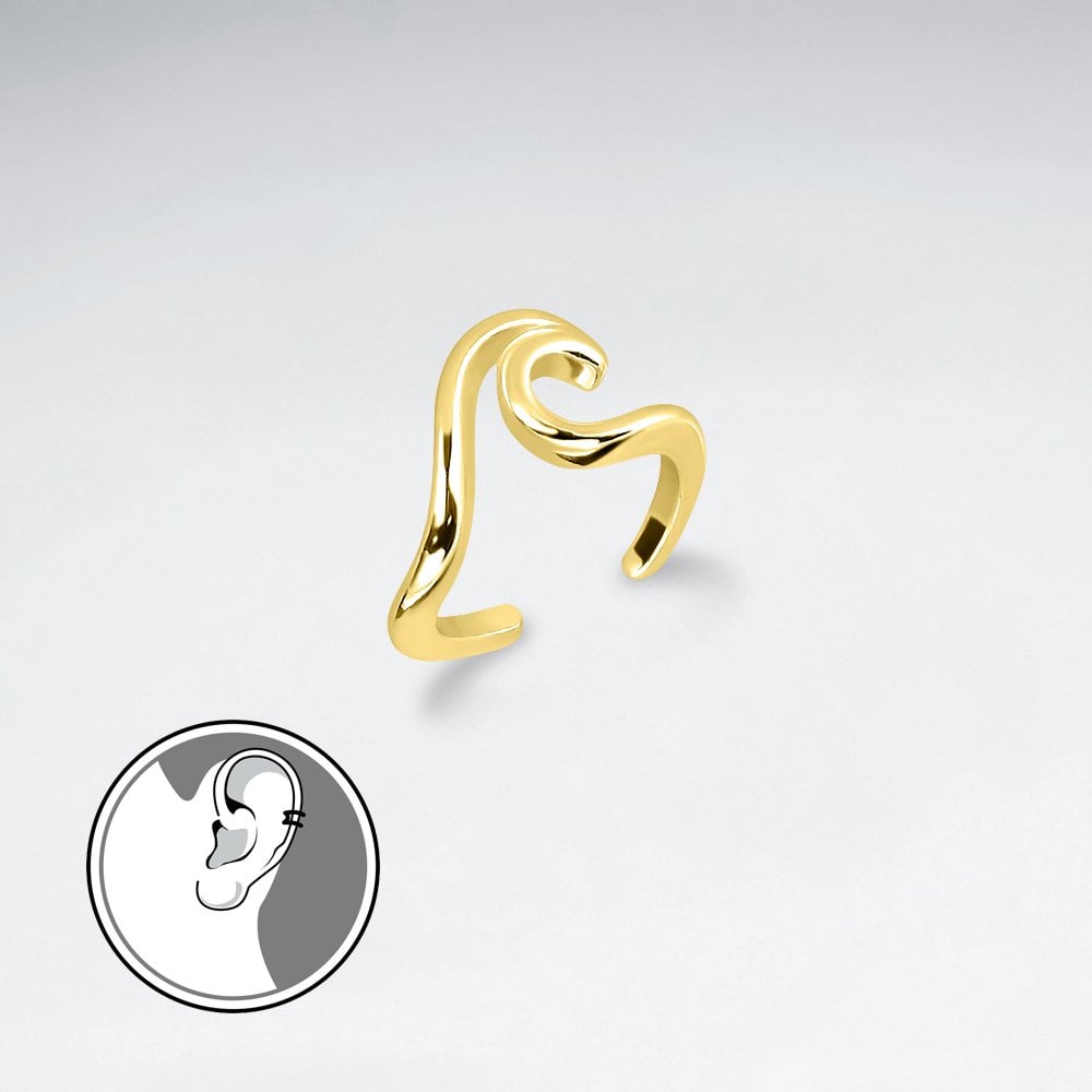 Sterling Silver Wave Silhouette Ear Cuffs