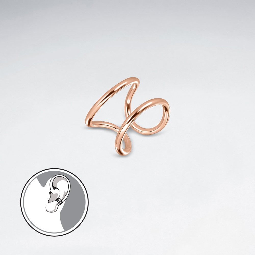 Sterling Silver Openwork Geometric Ear Cuffs