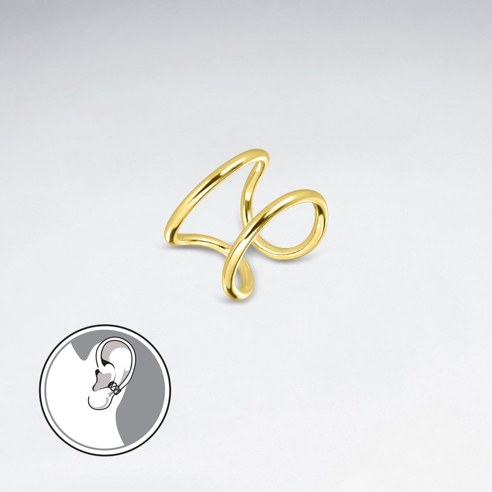 Sterling Silver Openwork Geometric Ear Cuffs