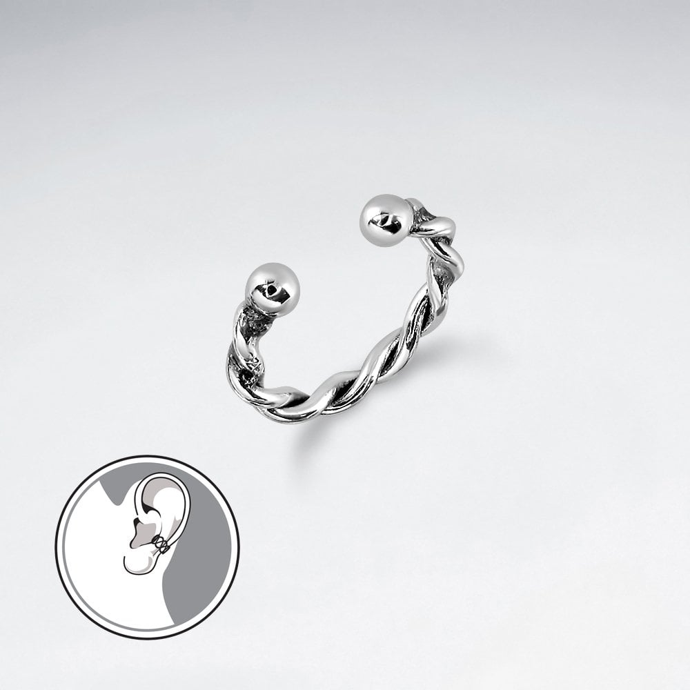 Sterling Silver Rope Twist Ear Cuffs