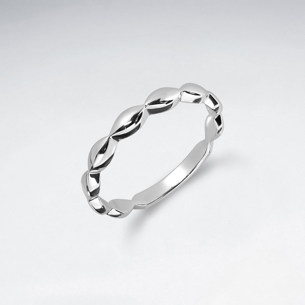 Sterling Silver Geometric Teardrop Ring