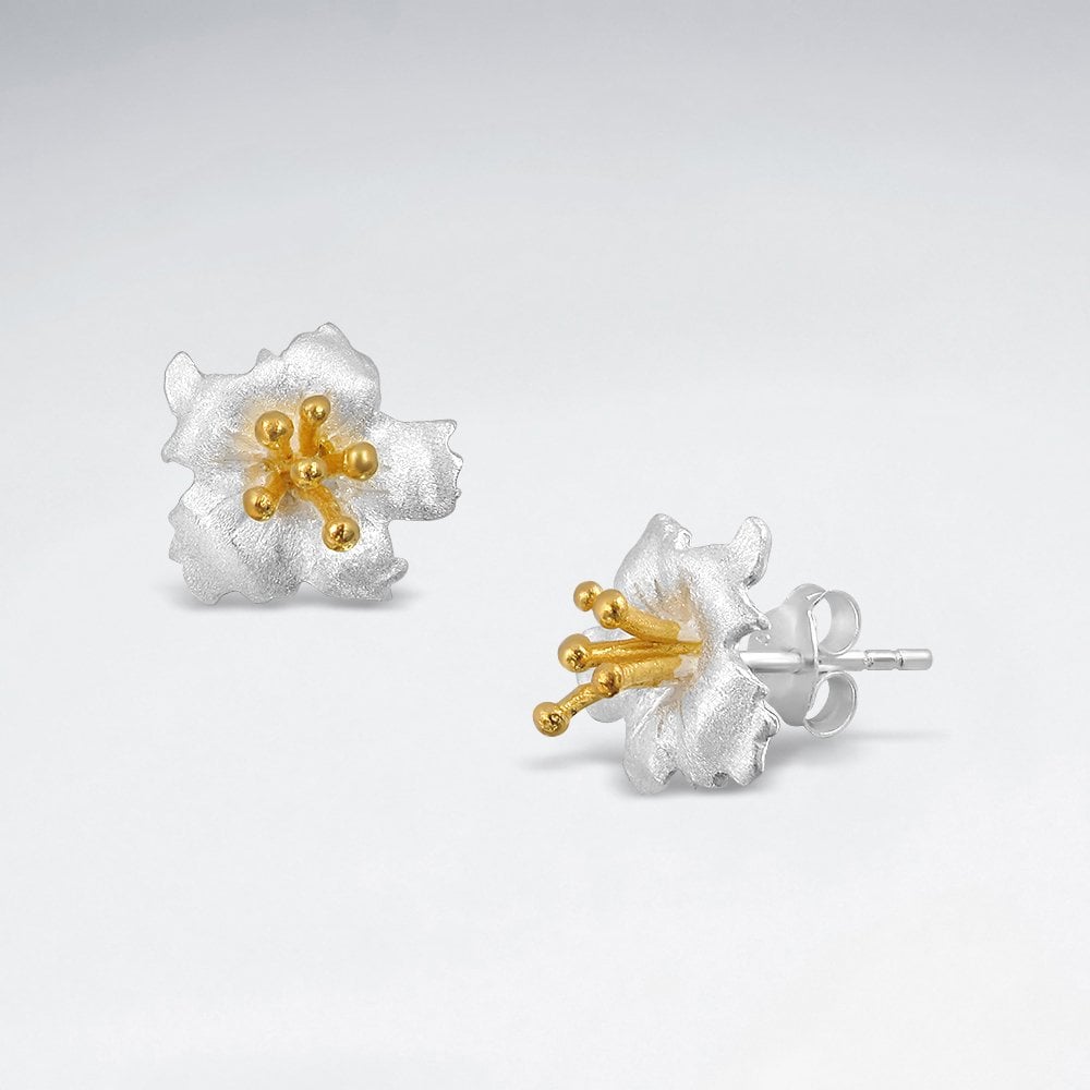 Sterling Silver Flower Stud Earrings