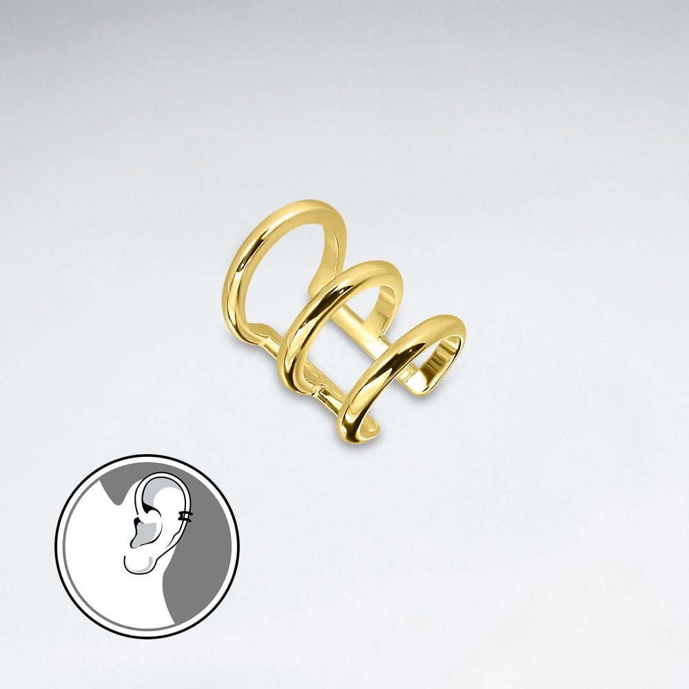 Sterling Silver Triple Band Ear Cuff