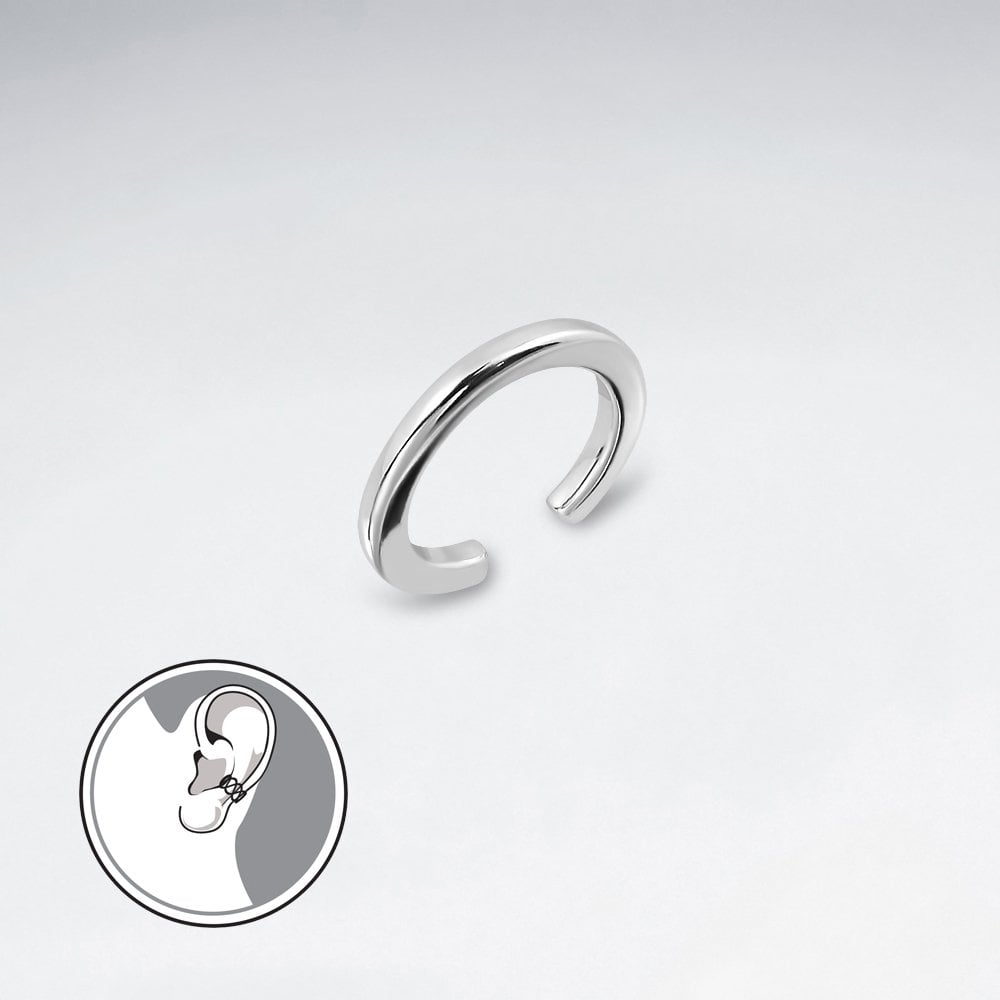 Sterling Silver Huggie Ear Cuff Earring