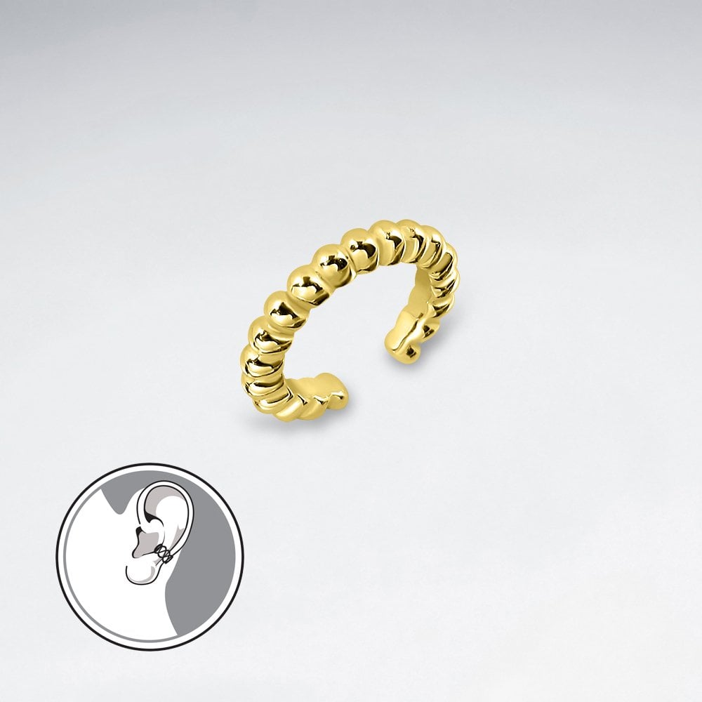 Sterling Silver Ribbed Ear Cuffs