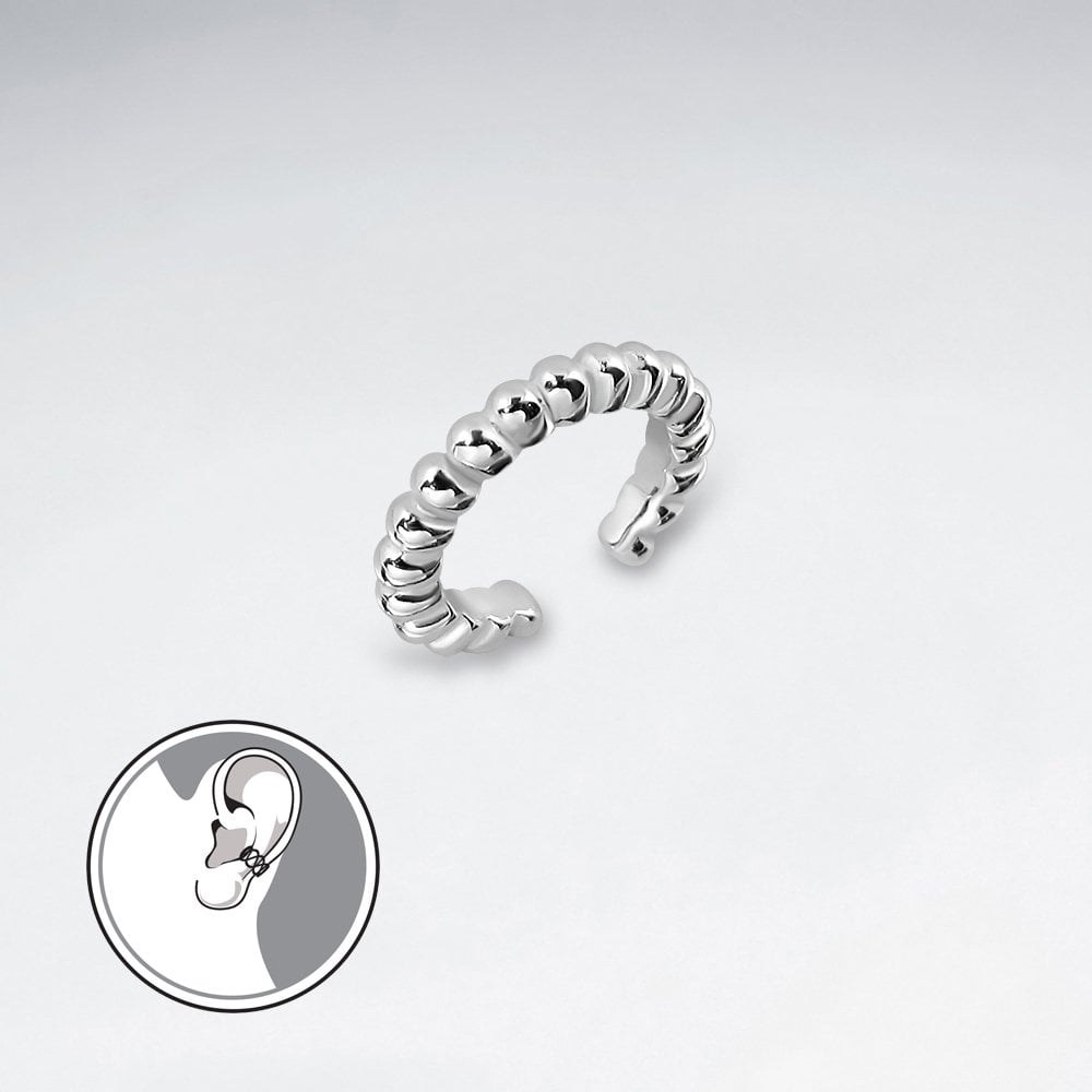 Sterling Silver Ribbed Ear Cuffs