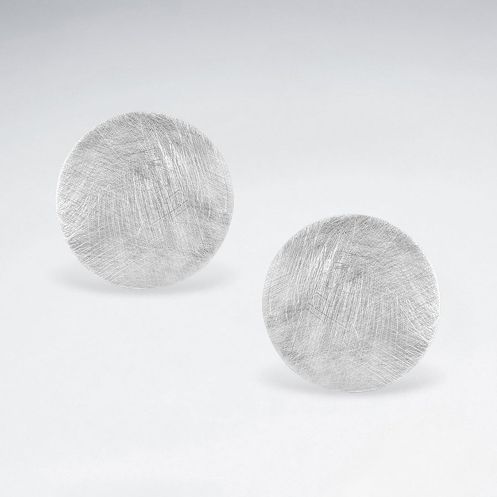Sterling Silver Round Disc 50mm Stud Earrings