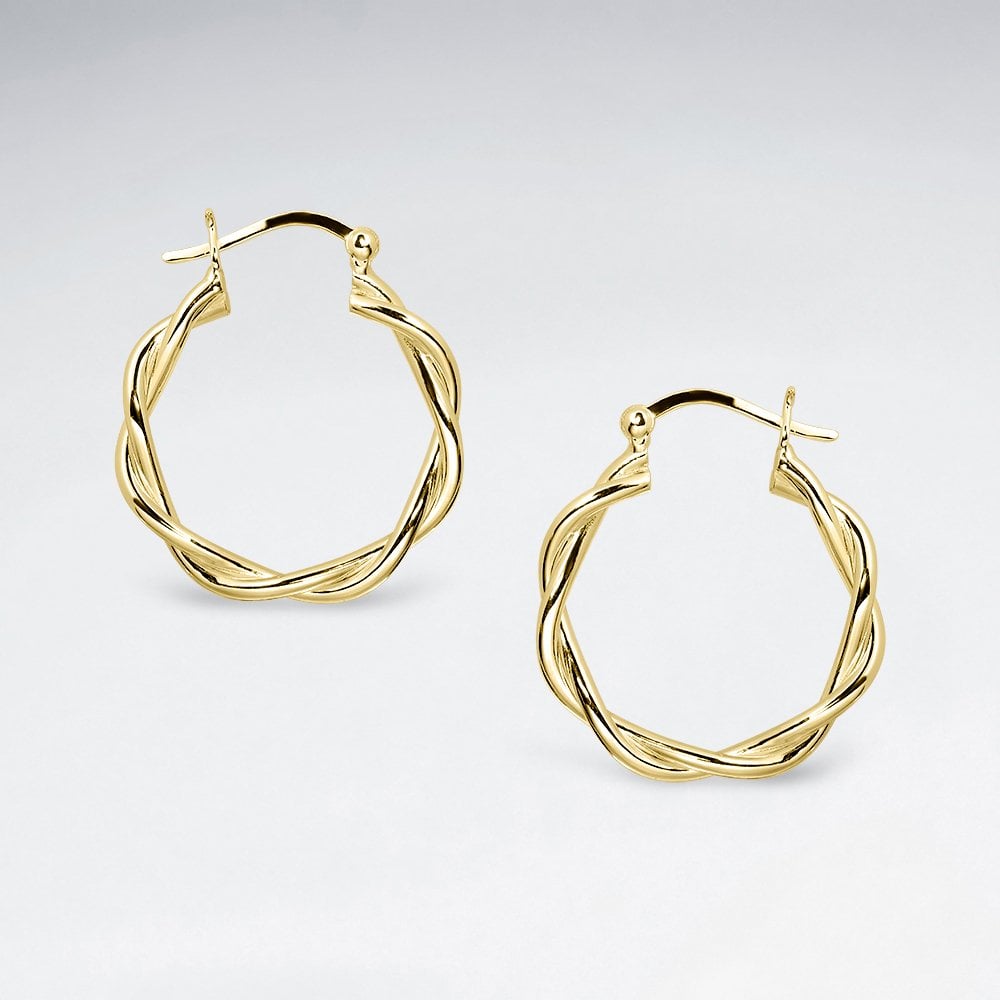 Sterling Silver Twisted Hoop Earrings