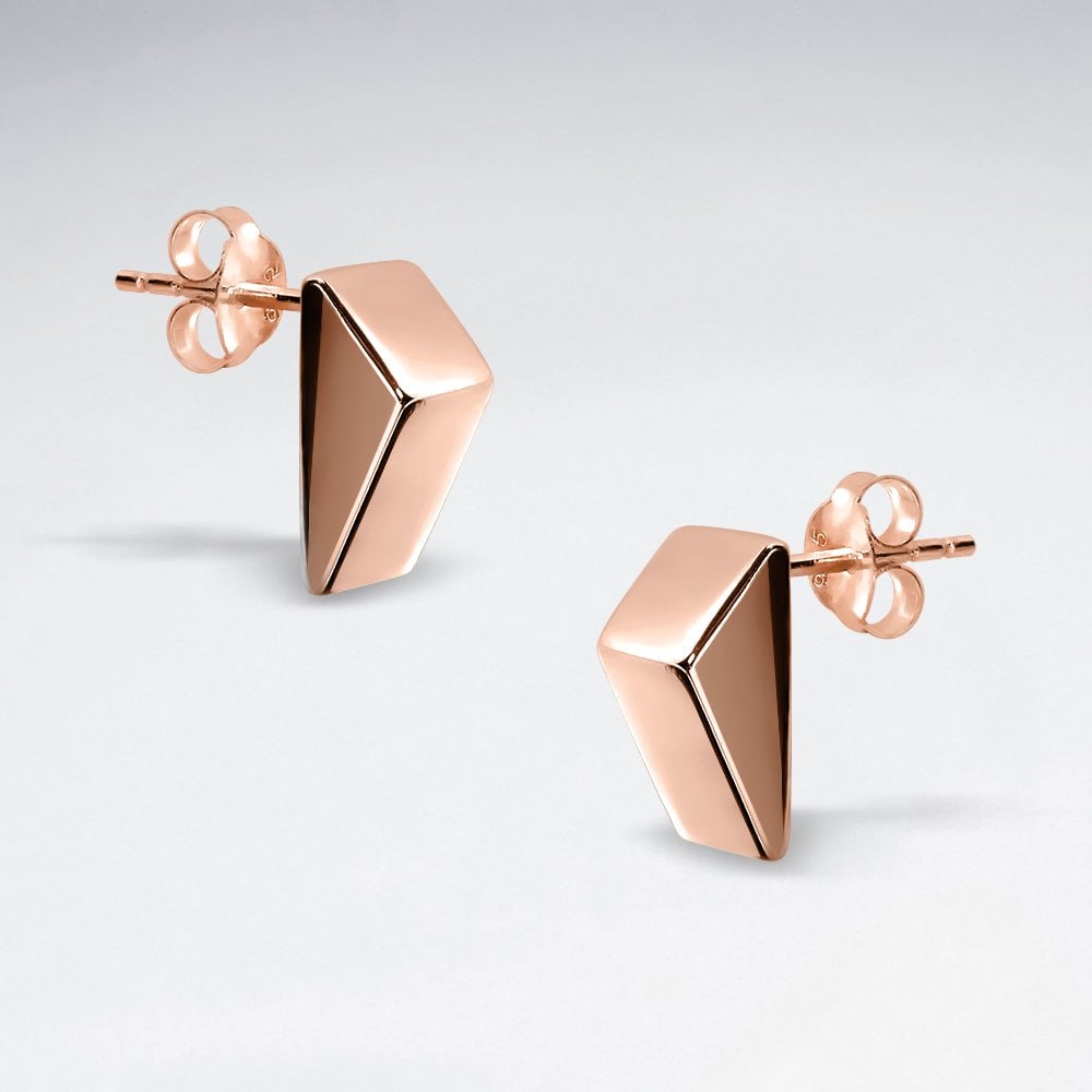 Sterling Silver Geometric Triangle Stud Earrings