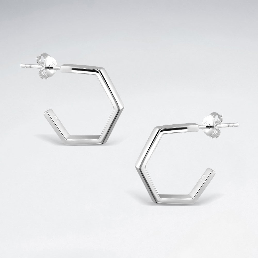 Sterling Silver Openwork Honeycomb Stud Earrings