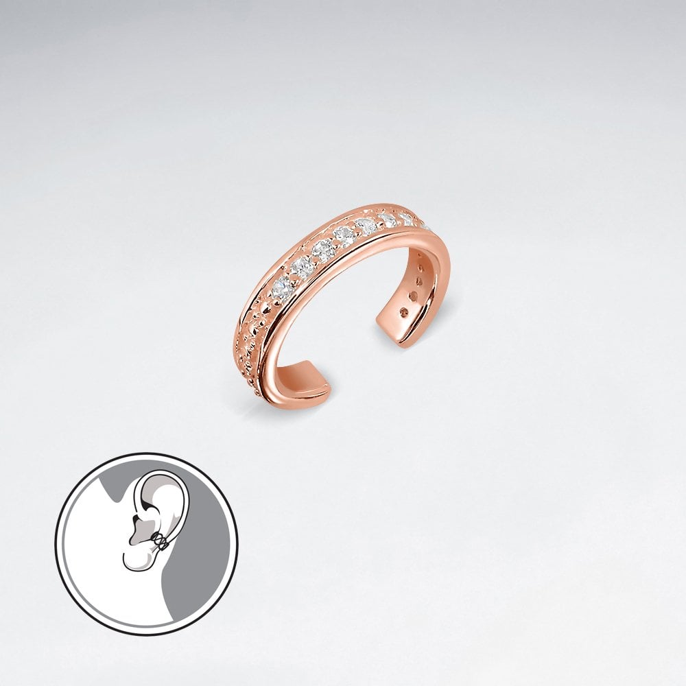 Sterling Silver Cubic Zirconia Ear Cuffs