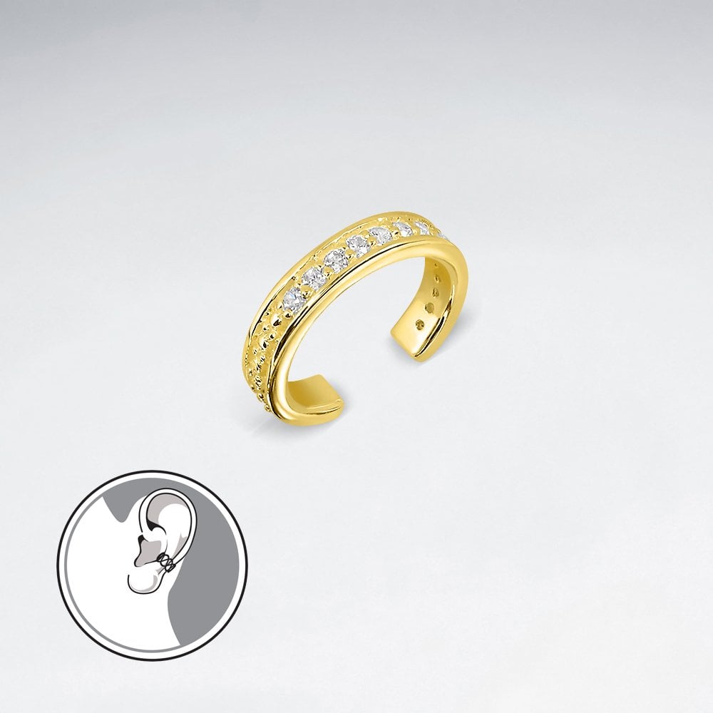 Sterling Silver Cubic Zirconia Ear Cuffs