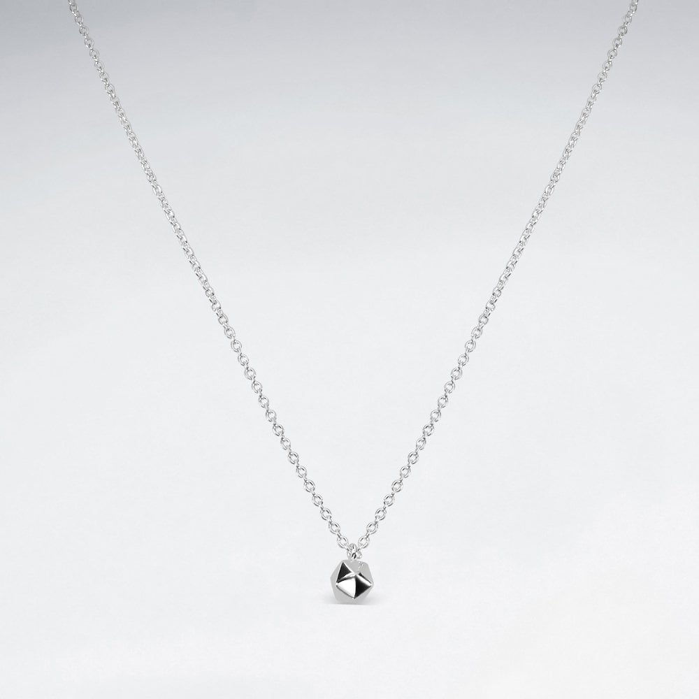 Sterling Silver Faceted Pendant Necklace