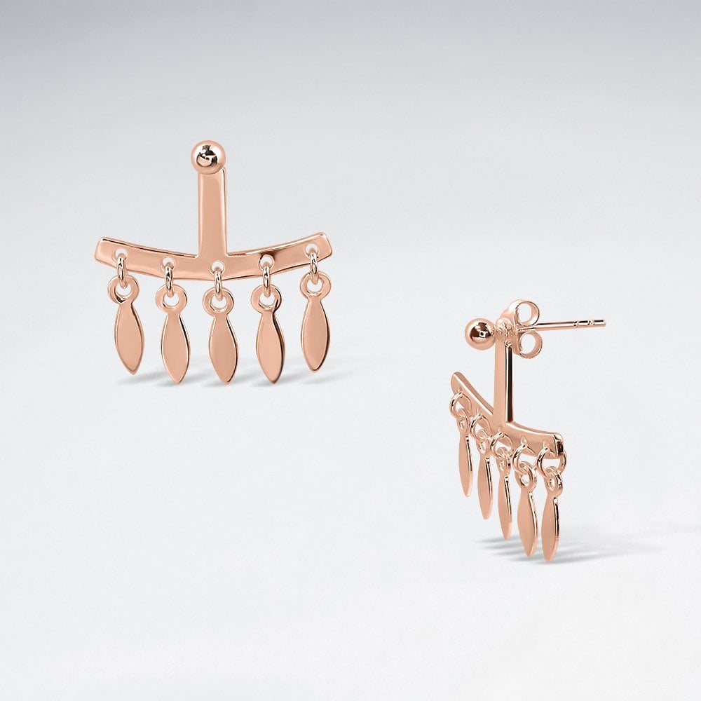 Sterling Silver Bar Chandelier Ear Jacket