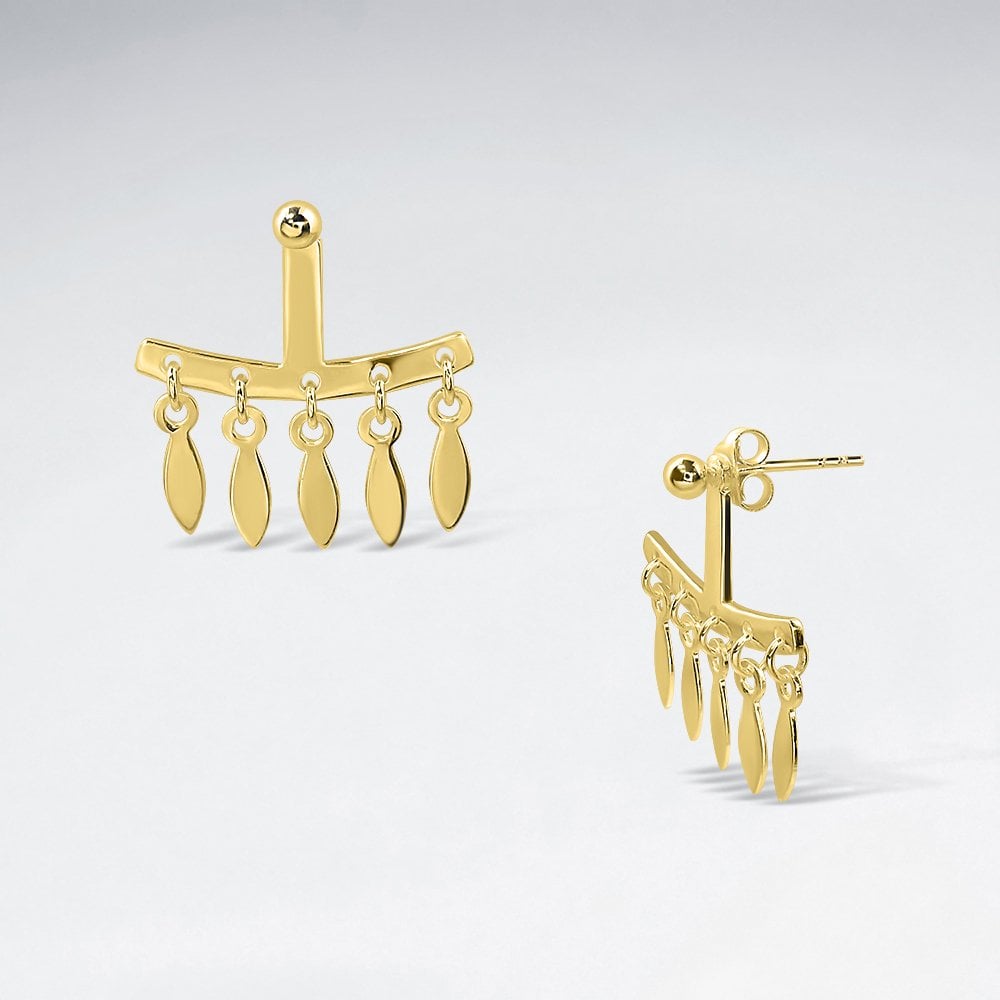 Sterling Silver Bar Chandelier Ear Jacket