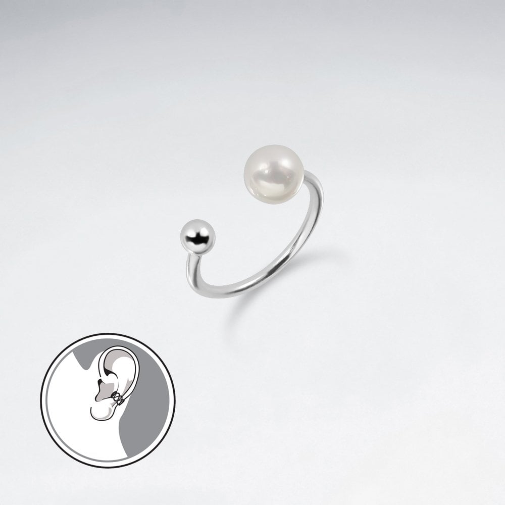 Sterling Silver Pearl Ear Cuffs